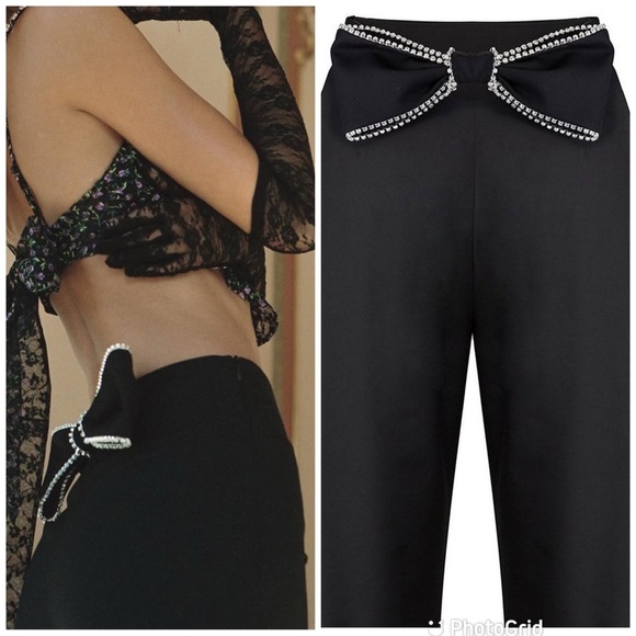 Nana jacqueline Hayley Flared bow pants in Black